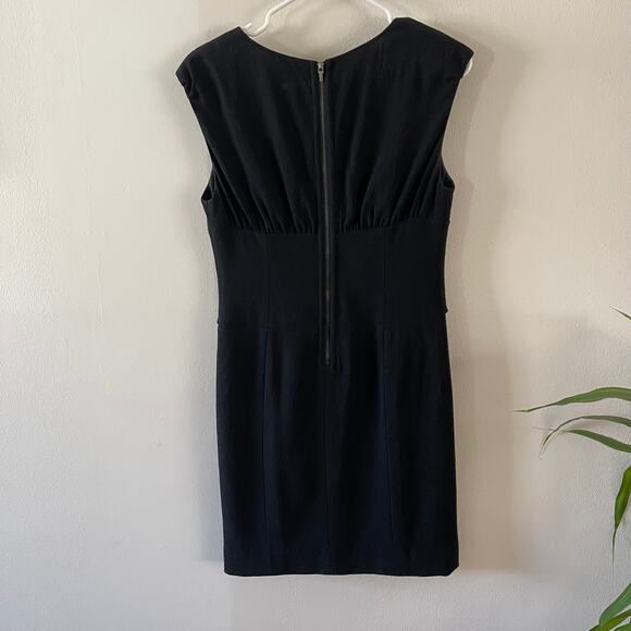 Tory Burch Patrice Twist Front Sheath Dress Sz 4 Black Classic Workwear Cocktail - Picture 4 of 13